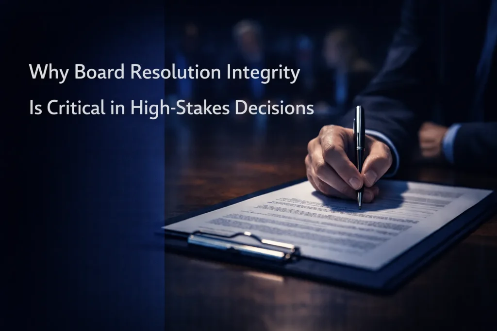 Why Board Resolution Integrity Is Critical in High-Stakes Decisions