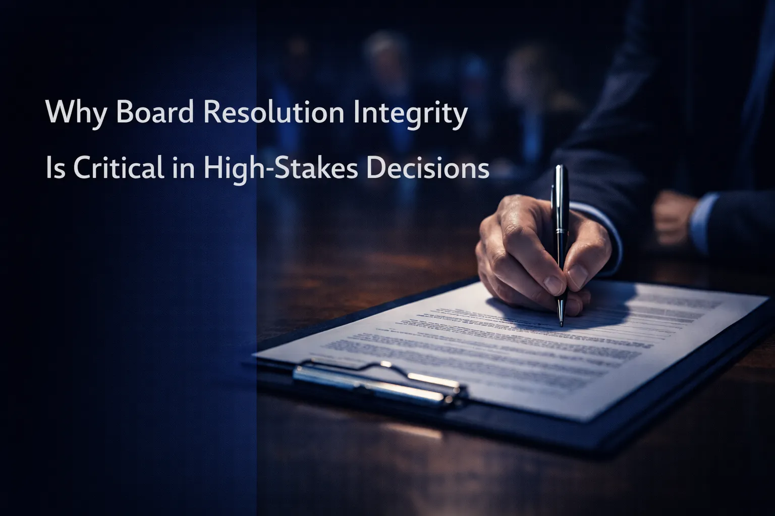 Why Board Resolution Integrity Is Critical in High-Stakes Decisions