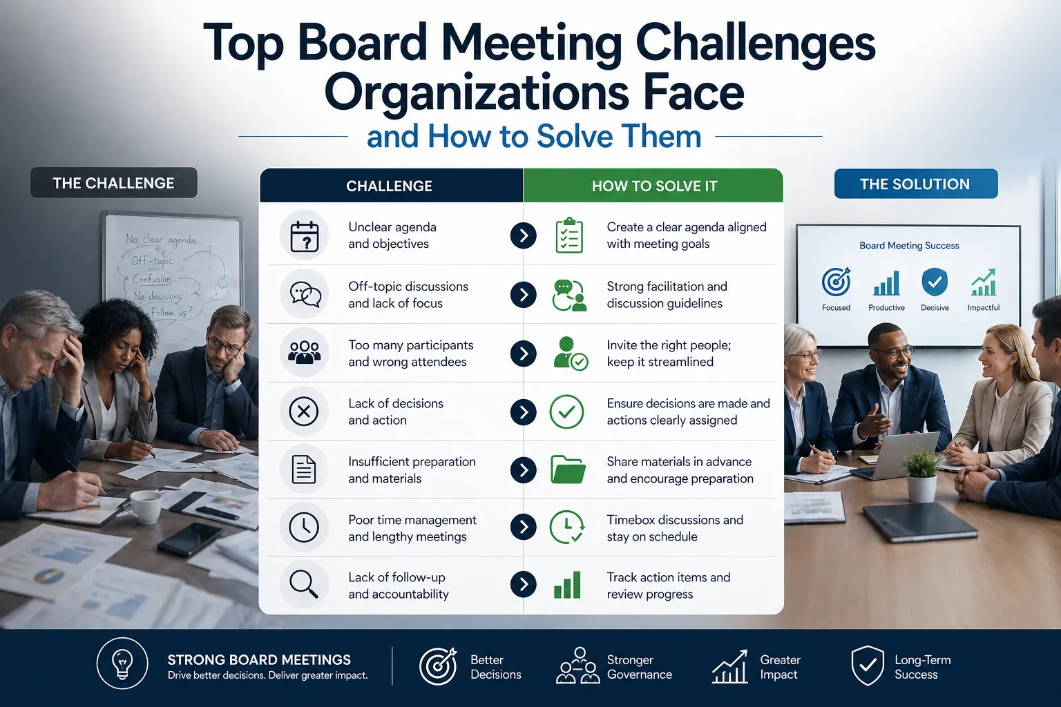 Top Board Meeting Challenges Organizations Face and How to Solve Them