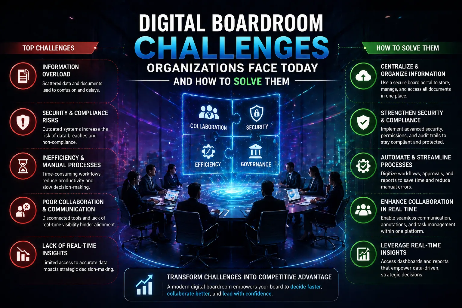 Digital Boardroom Challenges Organizations Face Today and How to Solve Them